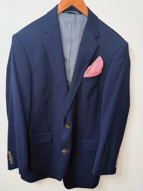 John Bartlett Statements Blue Blazer 40R Classic Fit Stretch Sport Coat